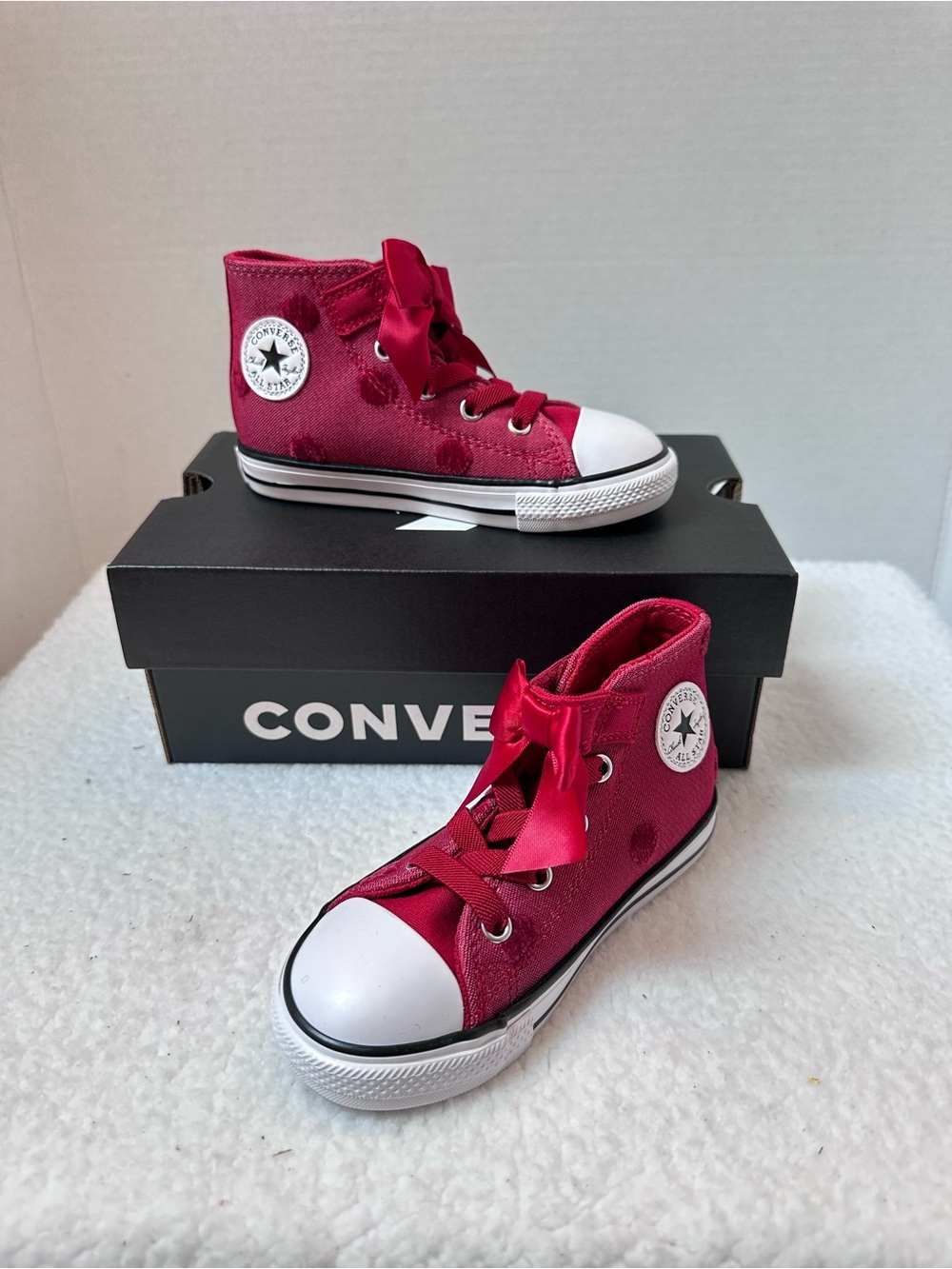 NWOT Converse Kids High-Top Sneakers in Pink and White